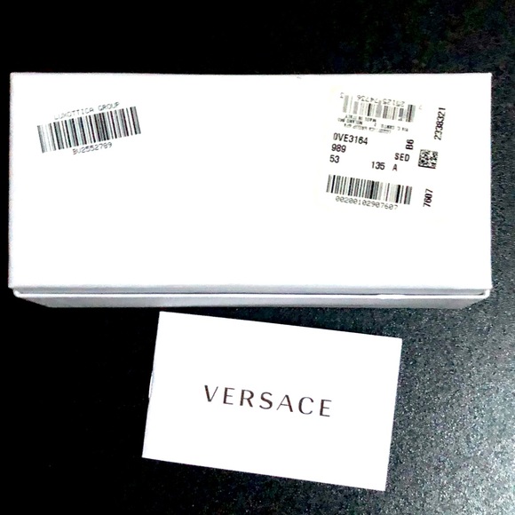 VERSACE Havana Red Eyeglasses white empty case size7W x 3L w/authentication card - Picture 5 of 9